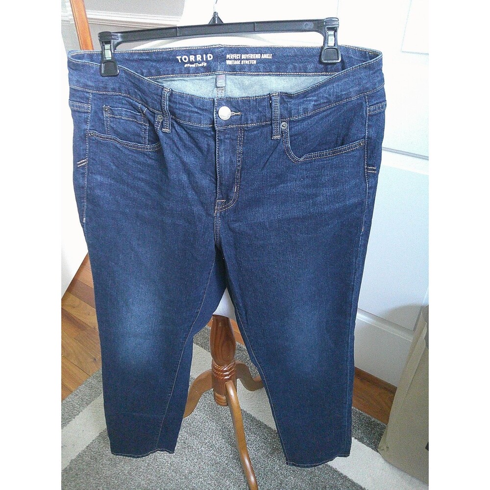 Torrid Perfect Boyfriend Ankle Jeans Women's 14 Plus Tall Waist 34" Inseam 30"